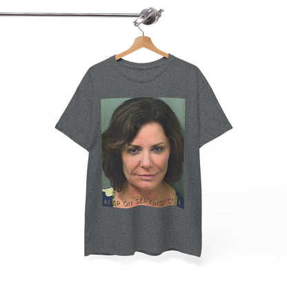 Unique Tee Featuring Luann De Lesseps Mugshot - Real Housewives of New York City Unisex Heavy Cotton Tee