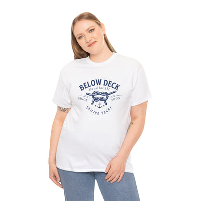 Below Deck Sailing Yacht Tribute Tee - Oversized Cotton Shirt with Nautical Design for Bravo Enthusiasts!