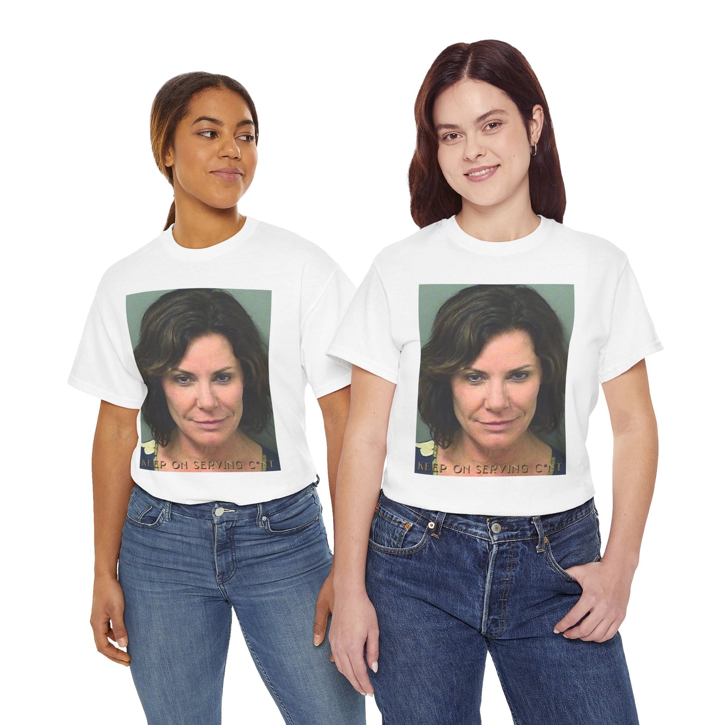 Unique Tee Featuring Luann De Lesseps Mugshot - Real Housewives of New York City Unisex Heavy Cotton Tee