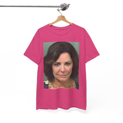 Unique Tee Featuring Luann De Lesseps Mugshot - Real Housewives of New York City Unisex Heavy Cotton Tee