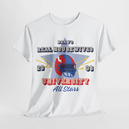 Collegiate American Football Style T-Shirt for Real Housewives - All Star Team Edition Unisex Heavy Cotton Tee