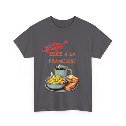 Tee with Cartoon of Luanne de Lesseps from RHONY - Eggs à la Française Design Unisex Heavy Cotton Tee