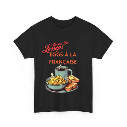 Tee with Cartoon of Luanne de Lesseps from RHONY - Eggs à la Française Design Unisex Heavy Cotton Tee