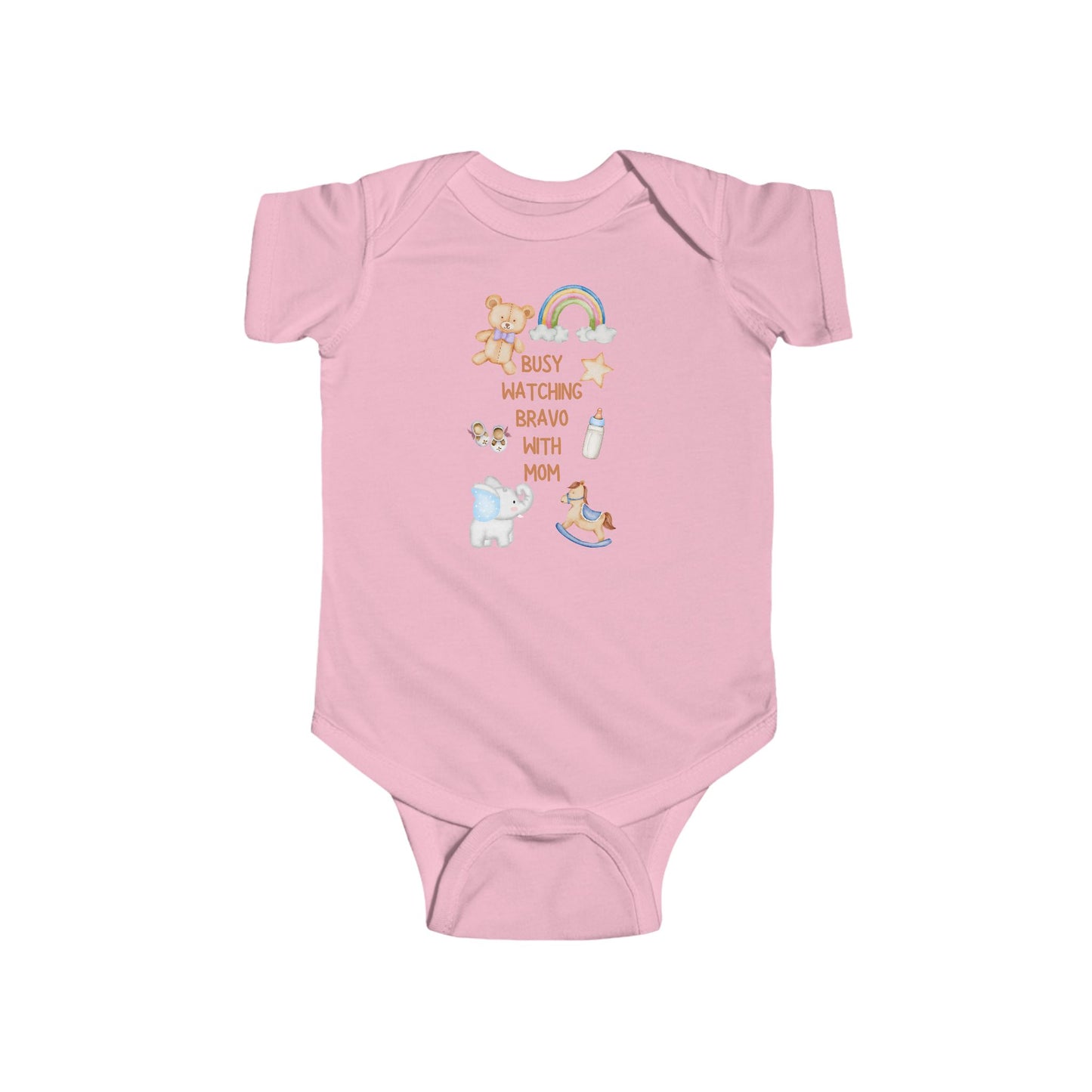 Busy Watching Bravo With Mom Novelty Gift Infant Fine Jersey Bodysuit