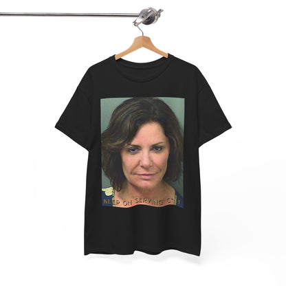 Unique Tee Featuring Luann De Lesseps Mugshot - Real Housewives of New York City Unisex Heavy Cotton Tee